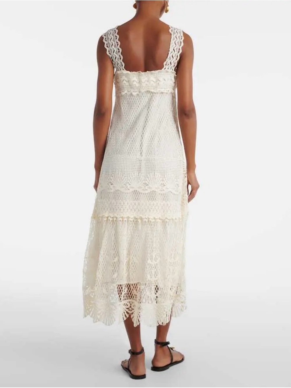 NWT Stunning Farm Rio Off White Nautical Guipure Maxi Dress, size M. - Picture 2 of 12